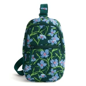 Vera Bradley Ultralight Essential Sling Backpack Charlotte Stems Floral Print